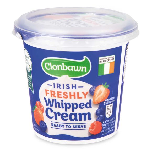 Irish Freshly Whipped Cream 350ml Clonbawn